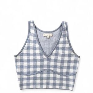 Blue White Crop Tank Women’s Medium